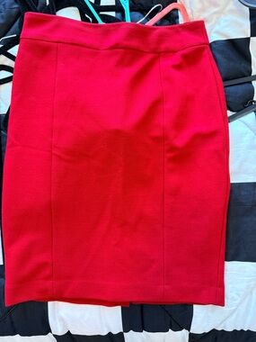 Ann Taylor Red Pencil Skirt - Classic Tailored Silhouette